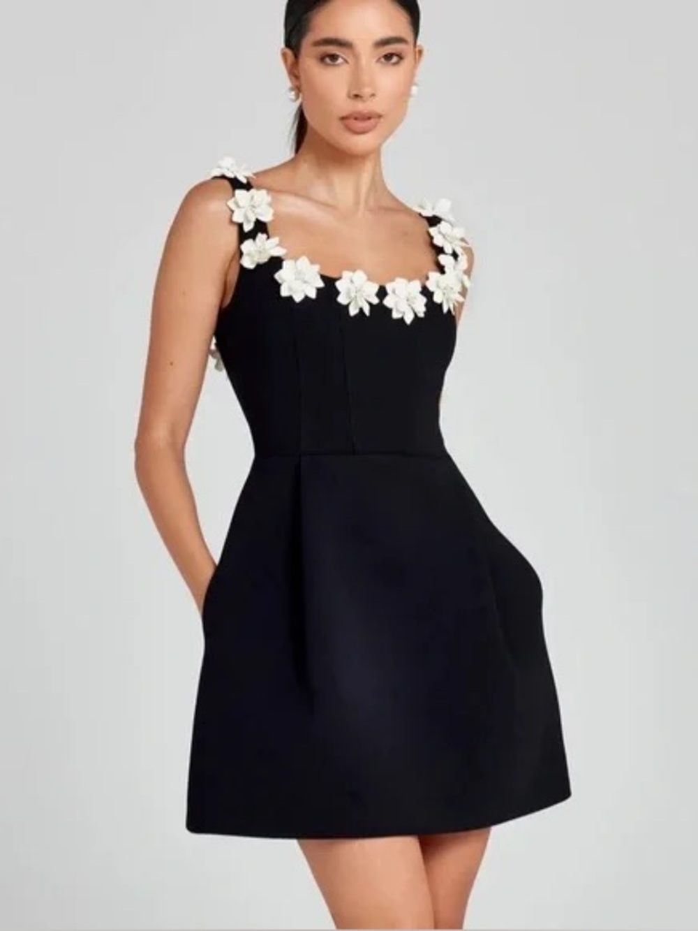 NADINE MERABI CINDY MONOCHROME DRESS